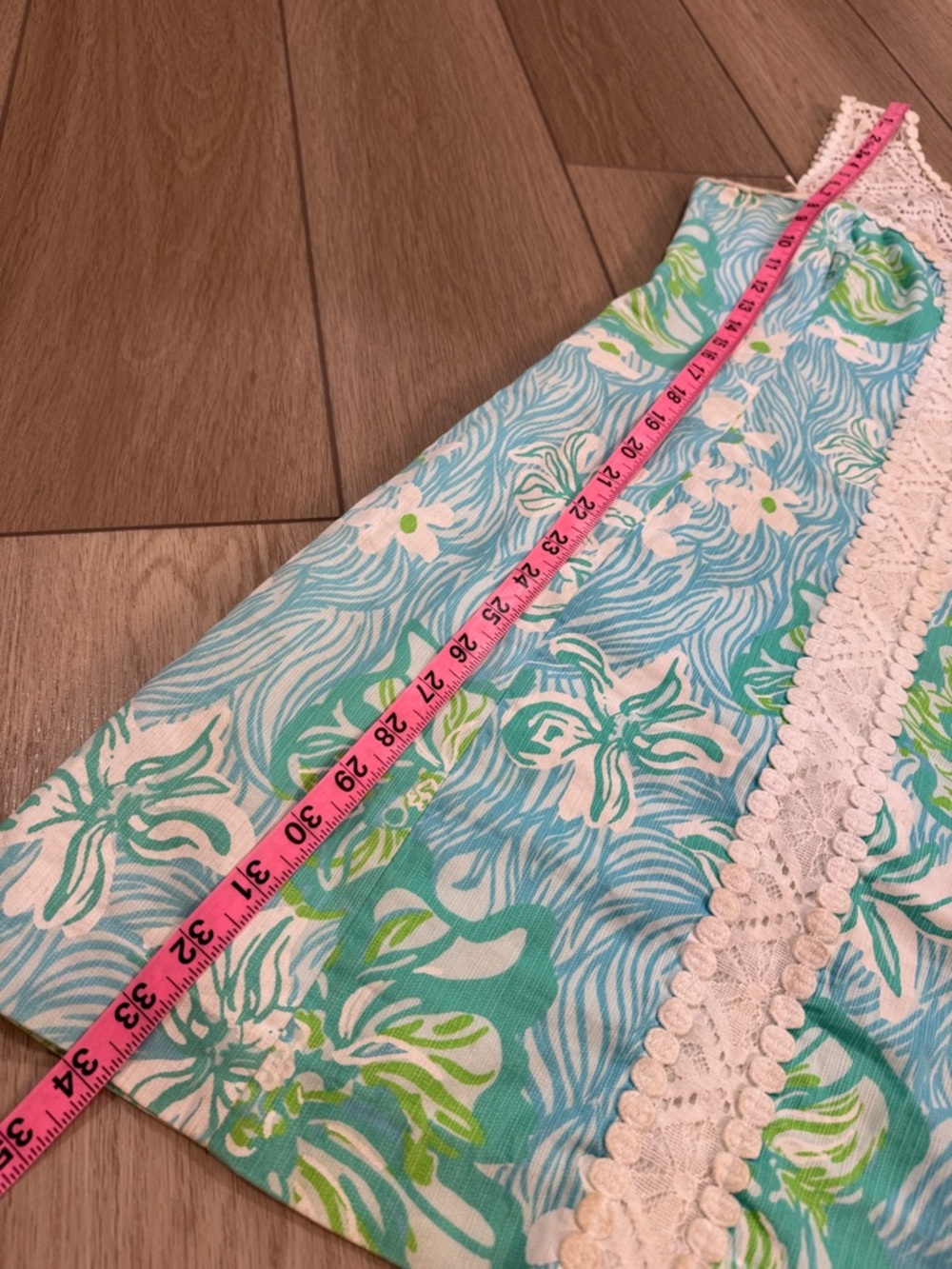 Lilly Pulitzer Sofia Shift Dress Wave Rider All Over Print Preppy Sz 6 Lace trim - Picture 8 of 12